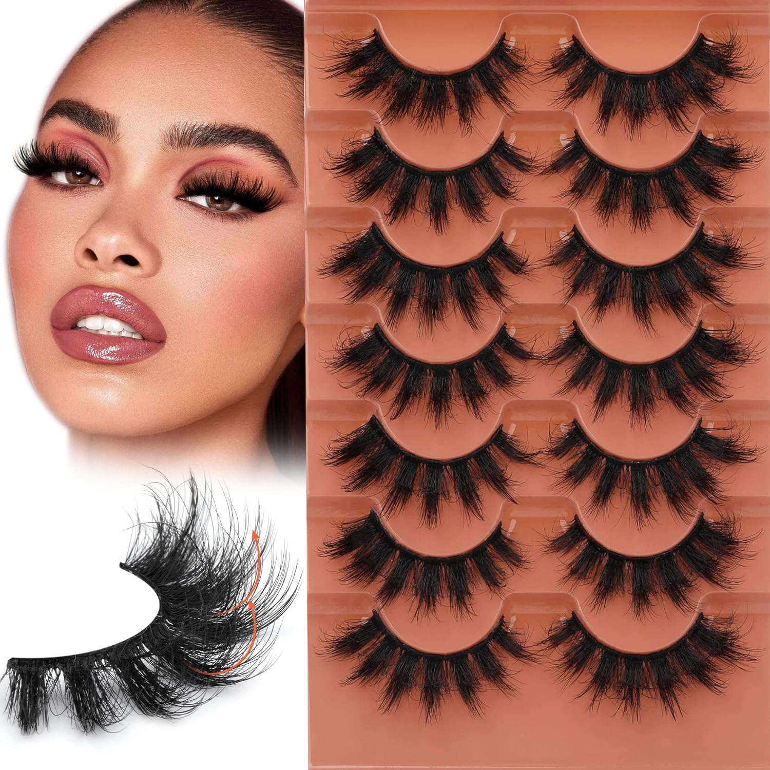 Eyelash Extension Cat Eye - 7 pares de cílios fofos 8d