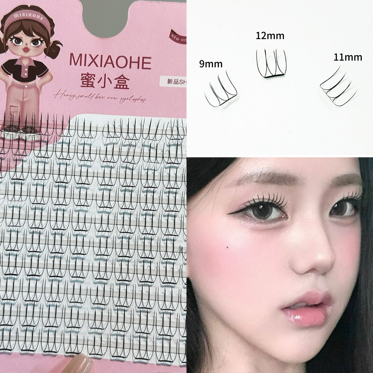 Eyelash Extension Natural - Cílios Coreanos Mixiaohe para Maquiagem, Fina