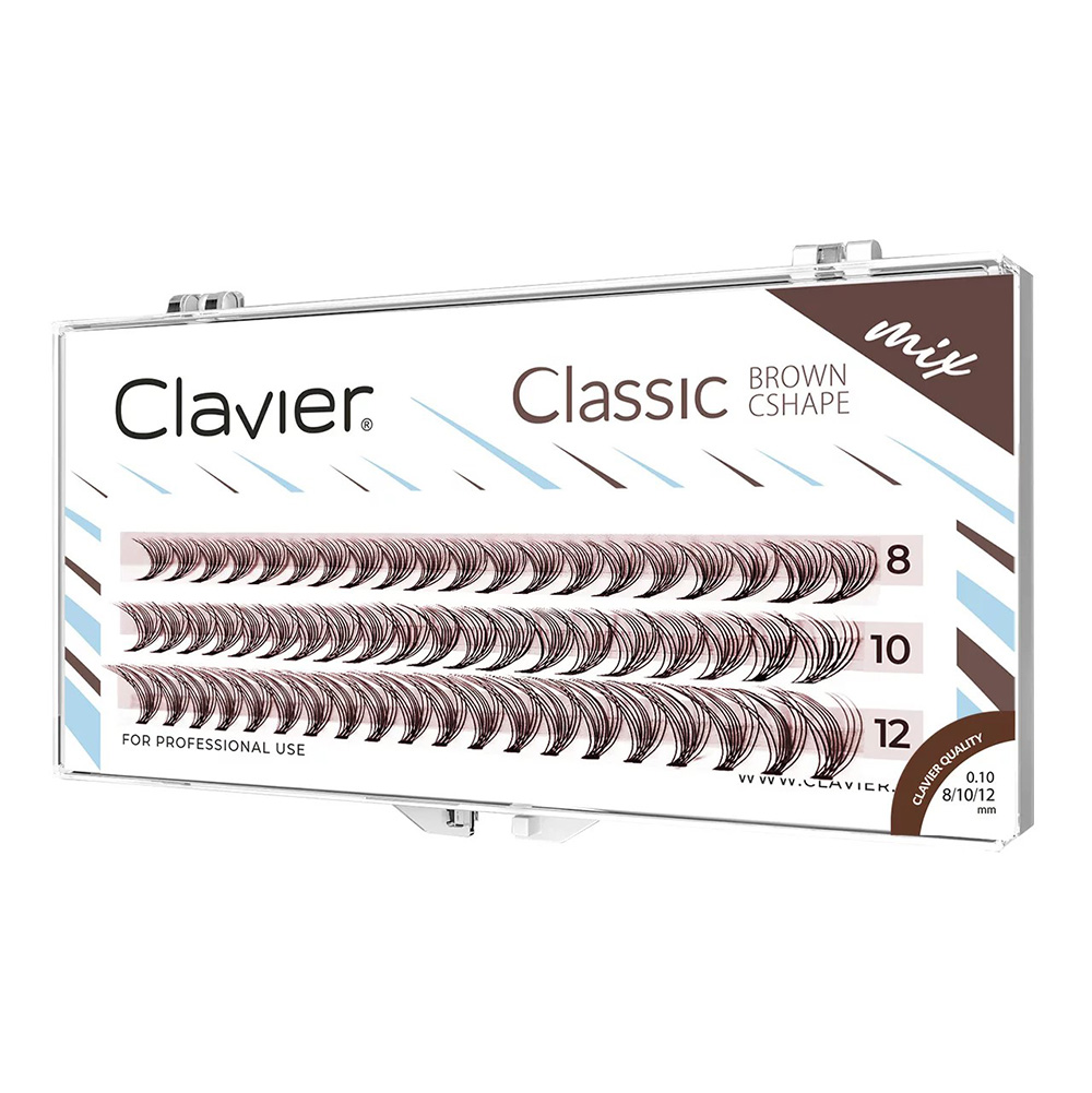 Eyelash Extensions Classic - Clavier clássico marrom cílios naturais cluster