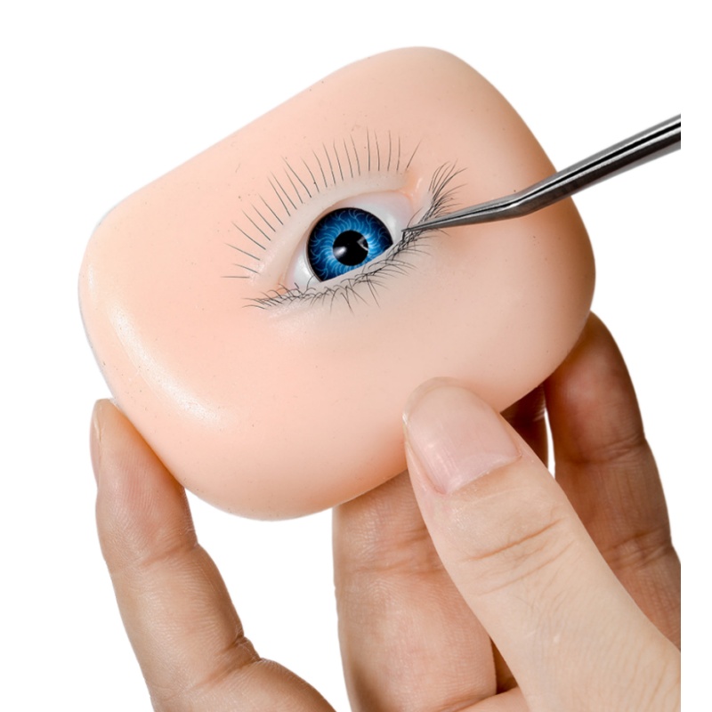 Eyelash Extension Open Eye - Cabeça de manequim realista de silicone