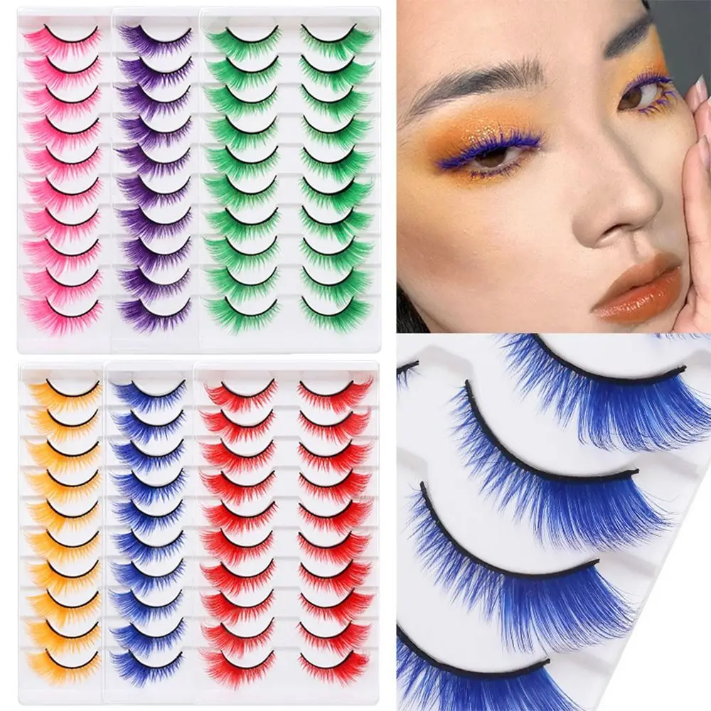 Eyelash Extension Cat Eye - 10 pares de cílios coloridos de