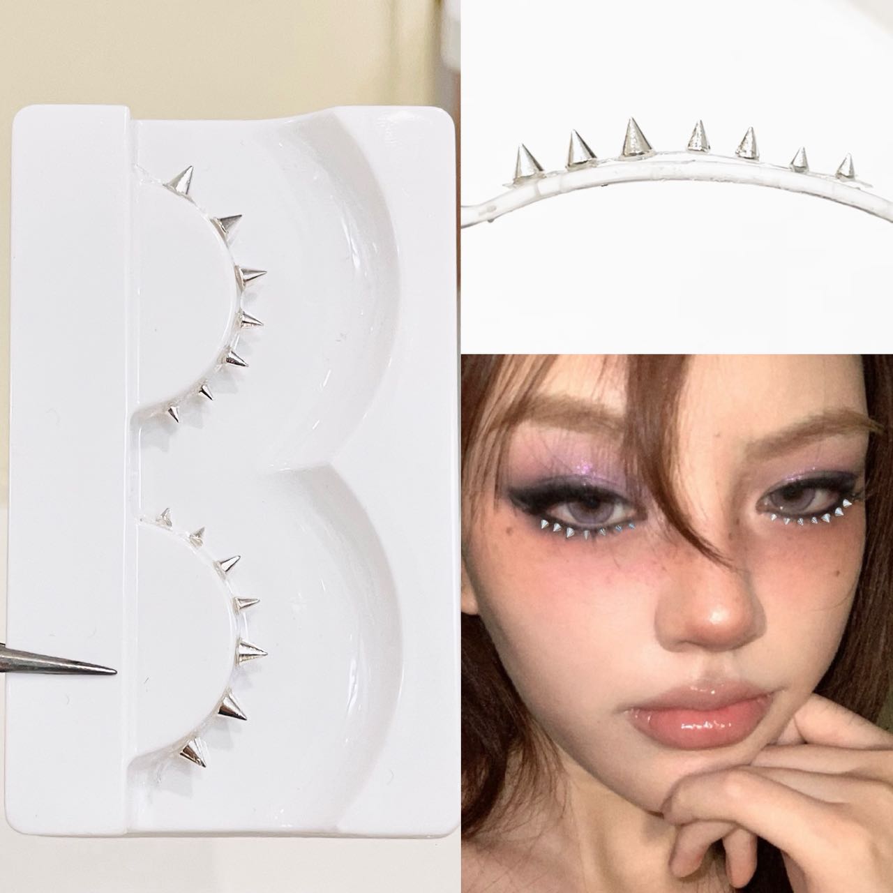 Eyelash Extension Natural - Doudoutian Cílios Inferiores com Rebites Prateados,