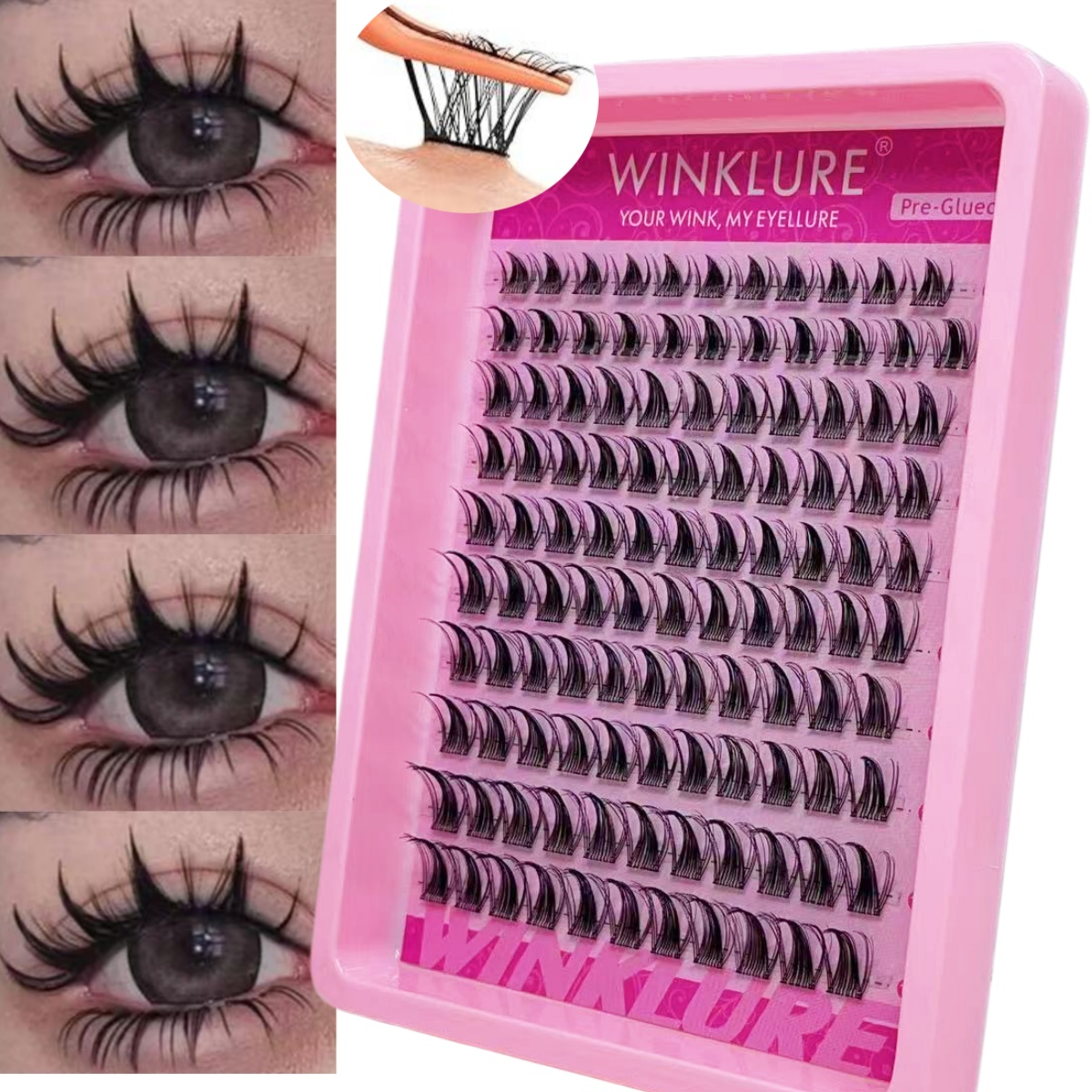 Eyelash Extension Cat Eye - Cílios Postiços Autoadesivos WINKLURE, Sem Cola,