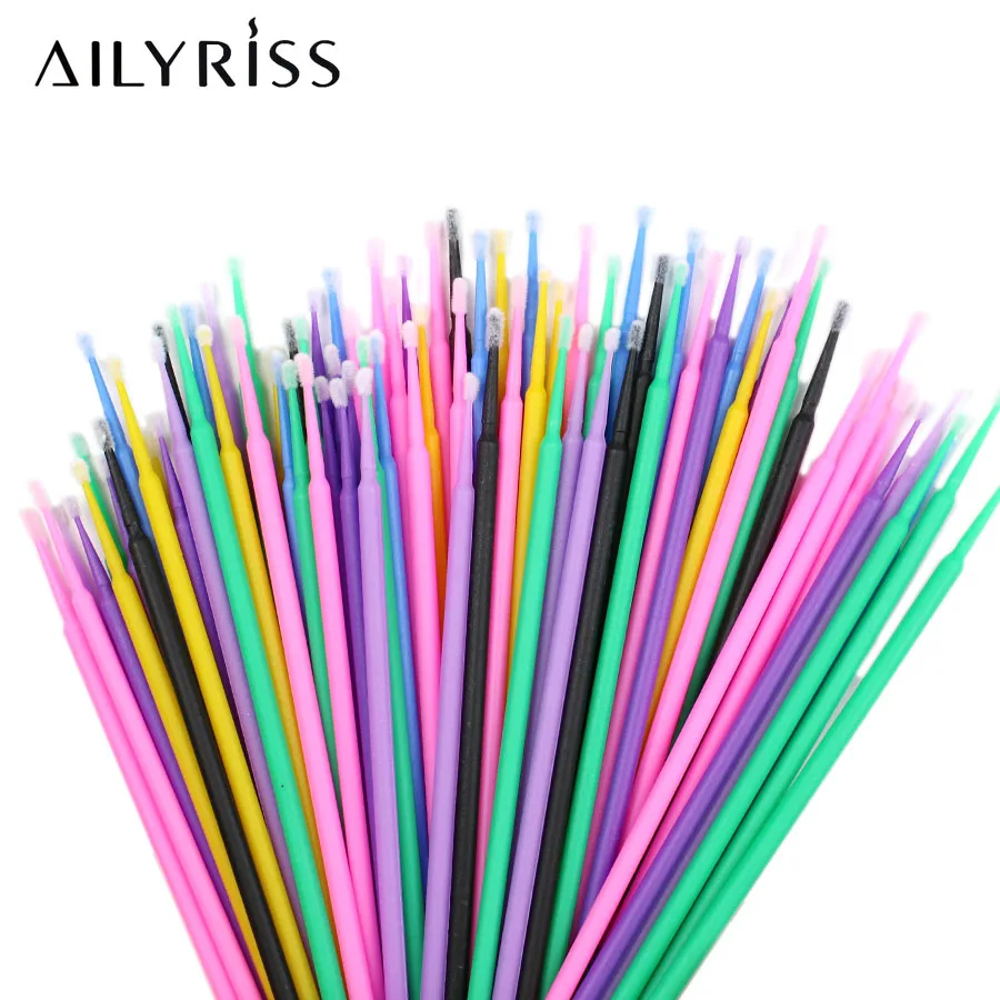 100 pçs/lote escovas de cílios - Micro Brush Applicator avaliação e preço