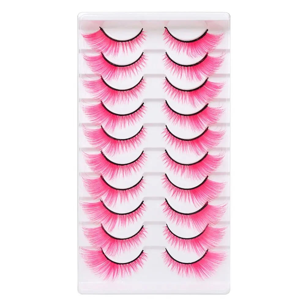 10 pares de cílios coloridos d - Eyelash Extension Cat Eye avaliação e preço