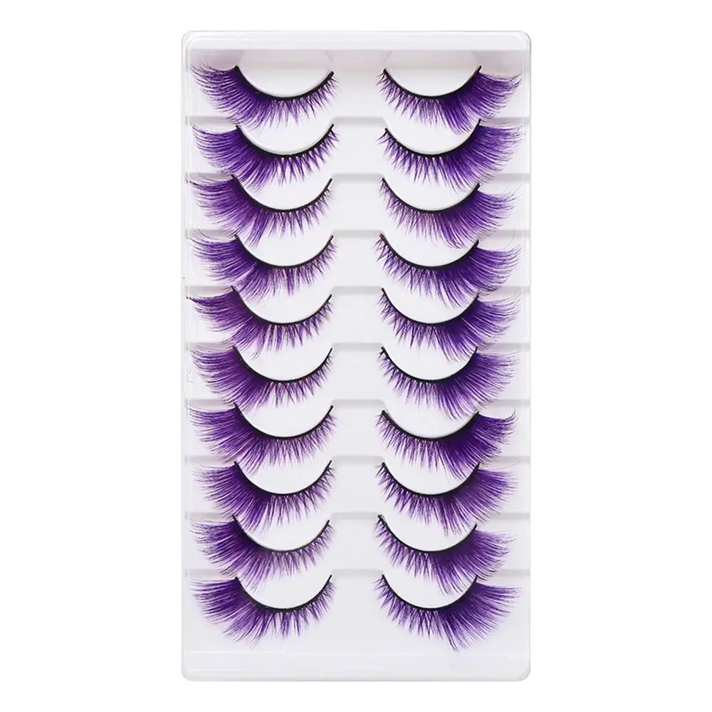 10 pares de cílios coloridos d - Eyelash Extension Cat Eye avaliação e preço