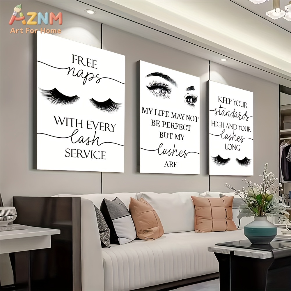 3 peças de impressões artístic - Eyelash Extension Quotes avaliação e preço