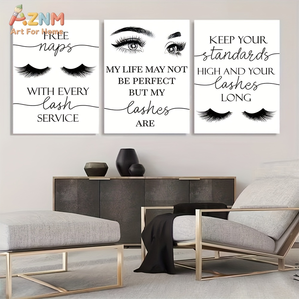 3 peças de impressões artístic - Eyelash Extension Quotes avaliação e preço