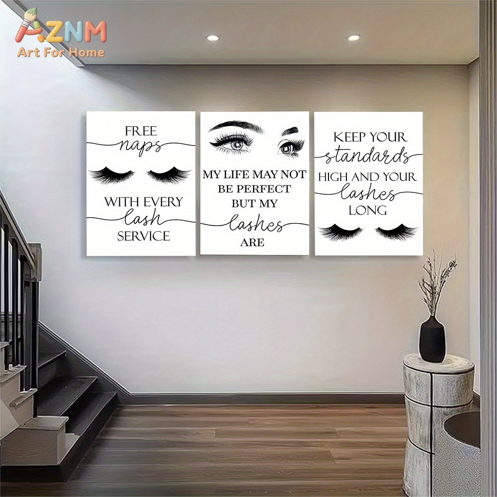 3 peças de impressões artístic - Eyelash Extension Quotes avaliação e preço