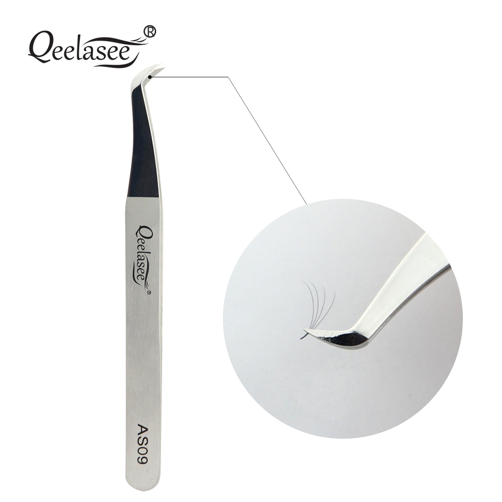 Pinça Qeelasee AS09 de Aço Ino - Eyelash Extension Logo avaliação e preço